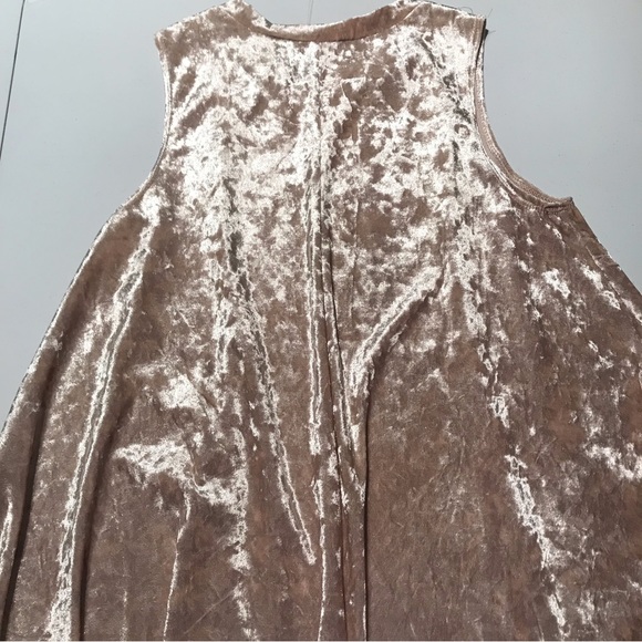 NWT Honey Audrey 3+1 Flow With Me Velvet Mini Dress in Champagne - Picture 4 of 7